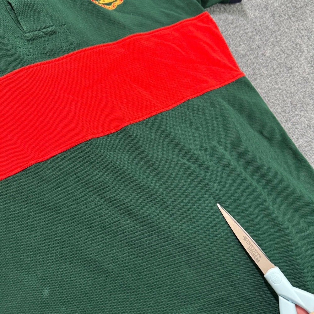 Polo Ralph Lauren Kids L (16/18) Green Red Crest Logo Short‎ Sleeve Polo Shirt - Picture 9 of 12